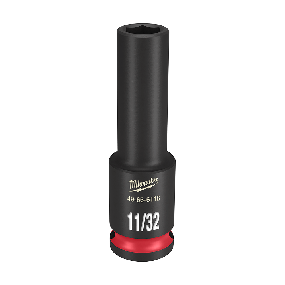 Milwaukee SHOCKWAVE™ 3/8" Drive 11/32" Deep 6 Point Impact Socket - 49666118 - Available at Power Tool Specialists, Carlton, Victoria, Australia.