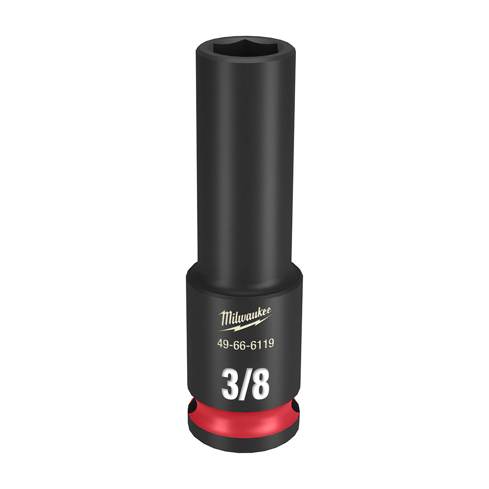 Milwaukee SHOCKWAVE™ 3/8" Drive 3/8" Deep 6 Point Impact Socket - 49666119 - Available at Power Tool Specialists, Carlton, Victoria, Australia.