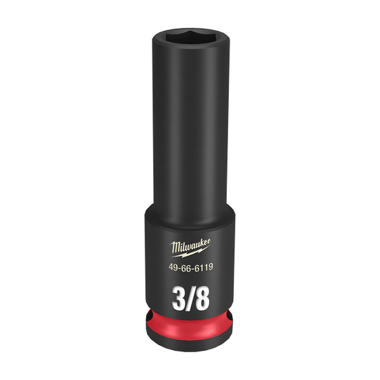 Milwaukee SHOCKWAVE™ 3/8" Drive 3/8" Deep 6 Point Impact Socket - 49666119 - Available at Power Tool Specialists, Carlton, Victoria, Australia.