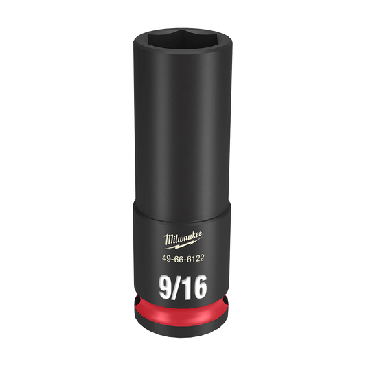 Milwaukee SHOCKWAVE™ 3/8" Drive 9/16" Deep 6 Point Impact Socket - 49666122 - Available at Power Tool Specialists, Carlton, Victoria, Australia.