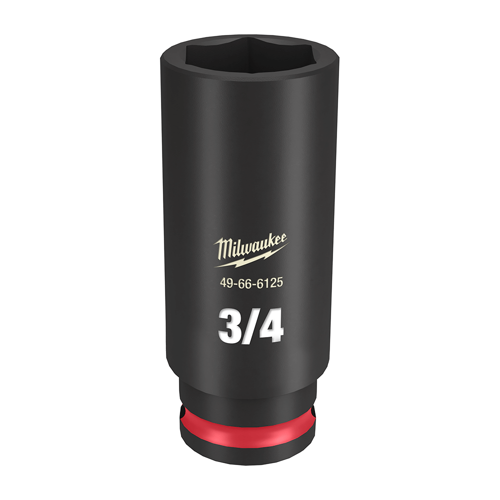 Milwaukee SHOCKWAVE™ 3/8" Drive 3/4" Deep 6 Point Impact Socket - 49666125 - Available at Power Tool Specialists, Carlton, Victoria, Australia.