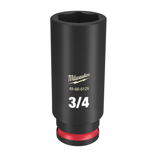 Milwaukee SHOCKWAVE™ 3/8" Drive 3/4" Deep 6 Point Impact Socket - 49666125 - Available at Power Tool Specialists, Carlton, Victoria, Australia.