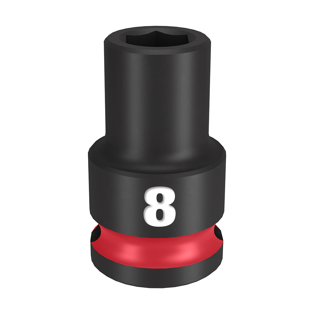 Milwaukee SHOCKWAVE™ 3/8" Drive 8mm Standard 6 Point Impact Socket - 49666132 - Available at Power Tool Specialists, Carlton, Victoria, Australia.