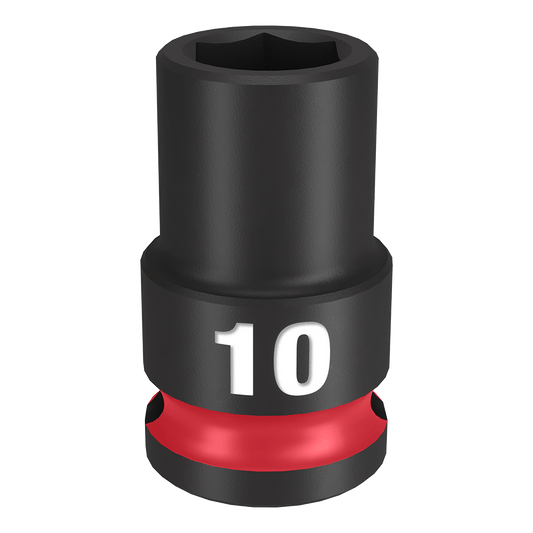 Milwaukee SHOCKWAVE™ 3/8" Drive 10mm Standard 6 Point Impact Socket - 49666134 - Available at Power Tool Specialists, Carlton, Victoria, Australia.