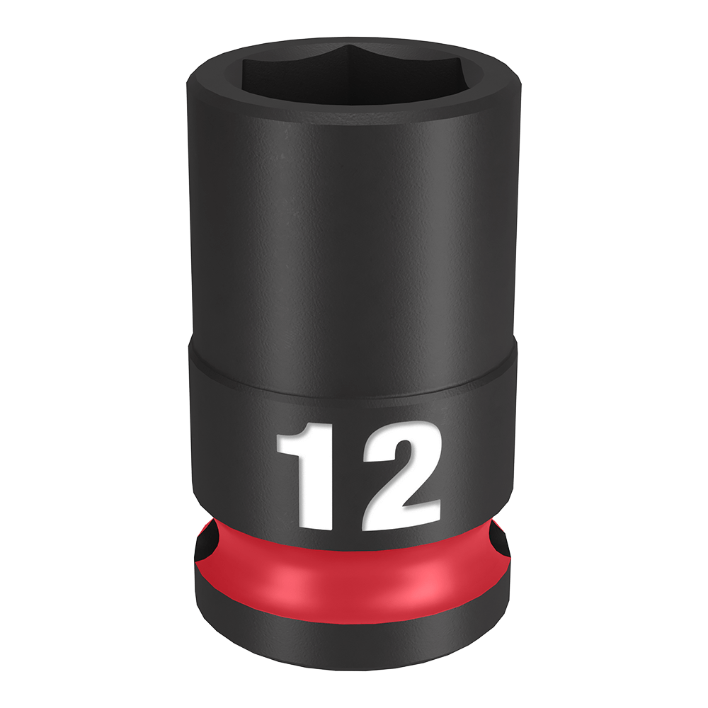 Milwaukee SHOCKWAVE™ 3/8" Drive 12mm Standard 6 Point Impact Socket - 49666136 - Available at Power Tool Specialists, Carlton, Victoria, Australia.