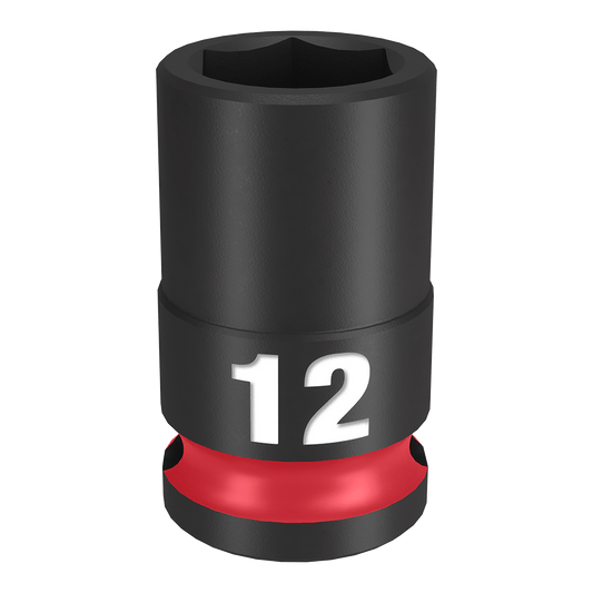 Milwaukee SHOCKWAVE™ 3/8" Drive 12mm Standard 6 Point Impact Socket - 49666136 - Available at Power Tool Specialists, Carlton, Victoria, Australia.