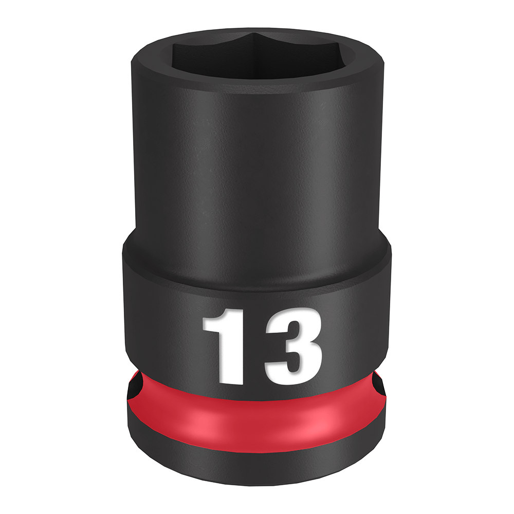 Milwaukee SHOCKWAVE™ 3/8" Drive 13mm Standard 6 Point Impact Socket - 49666137 - Available at Power Tool Specialists, Carlton, Victoria, Australia.