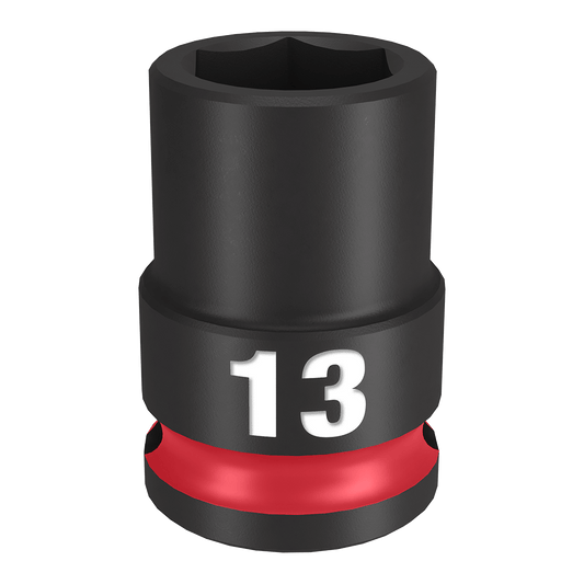 Milwaukee SHOCKWAVE™ 3/8" Drive 13mm Standard 6 Point Impact Socket - 49666137 - Available at Power Tool Specialists, Carlton, Victoria, Australia.