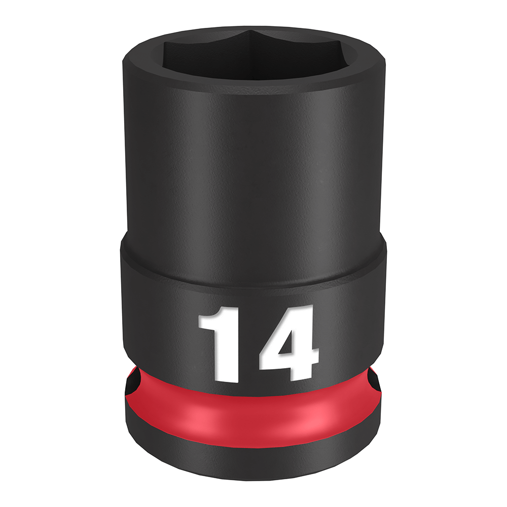 Milwaukee SHOCKWAVE™ 3/8" Drive 14mm Standard 6 Point Impact Socket - 49666138 - Available at Power Tool Specialists, Carlton, Victoria, Australia.