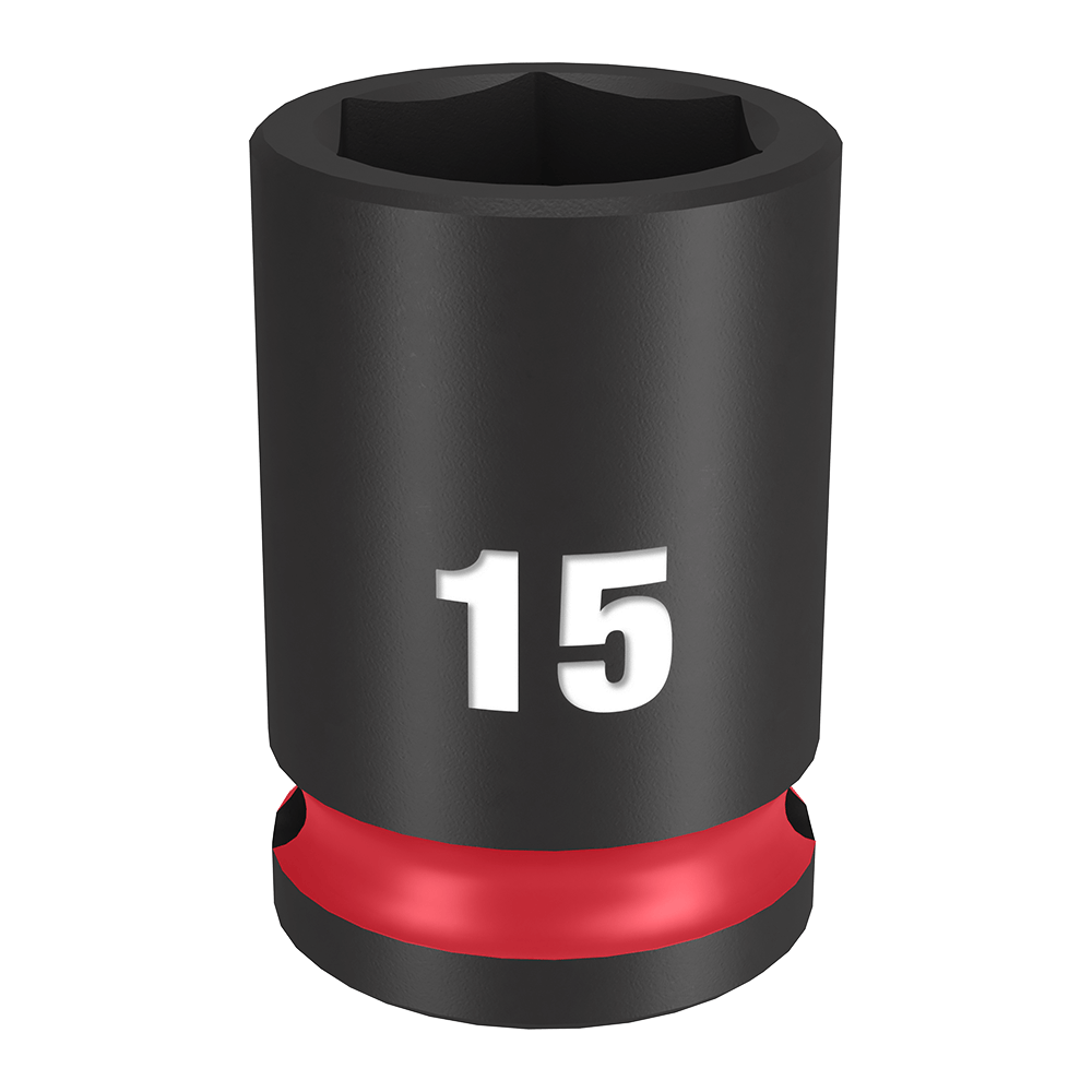Milwaukee SHOCKWAVE™ 3/8" Drive 15mm Standard 6 Point Impact Socket - 49666139 - Available at Power Tool Specialists, Carlton, Victoria, Australia.