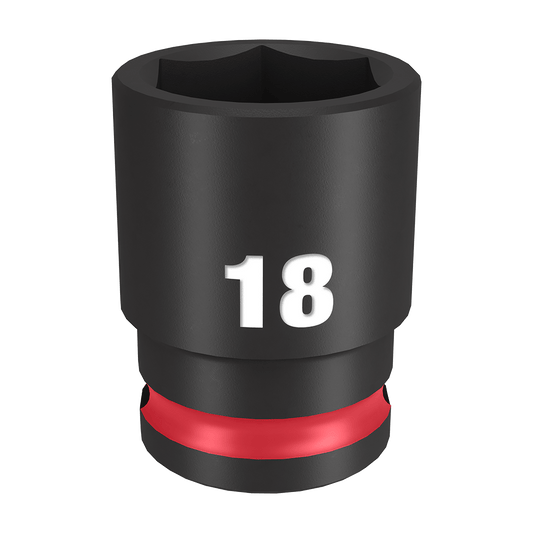 Milwaukee SHOCKWAVE™ 3/8" Drive 18mm Standard 6 Point Impact Socket - 49666142 - Available at Power Tool Specialists, Carlton, Victoria, Australia.