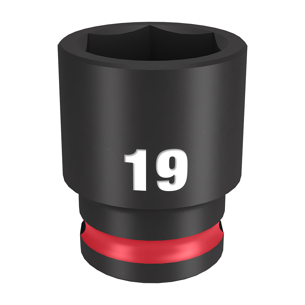 Milwaukee SHOCKWAVE™ 3/8" Drive 19mm Standard 6 Point Impact Socket - 49666143 - Available at Power Tool Specialists, Carlton, Victoria, Australia.