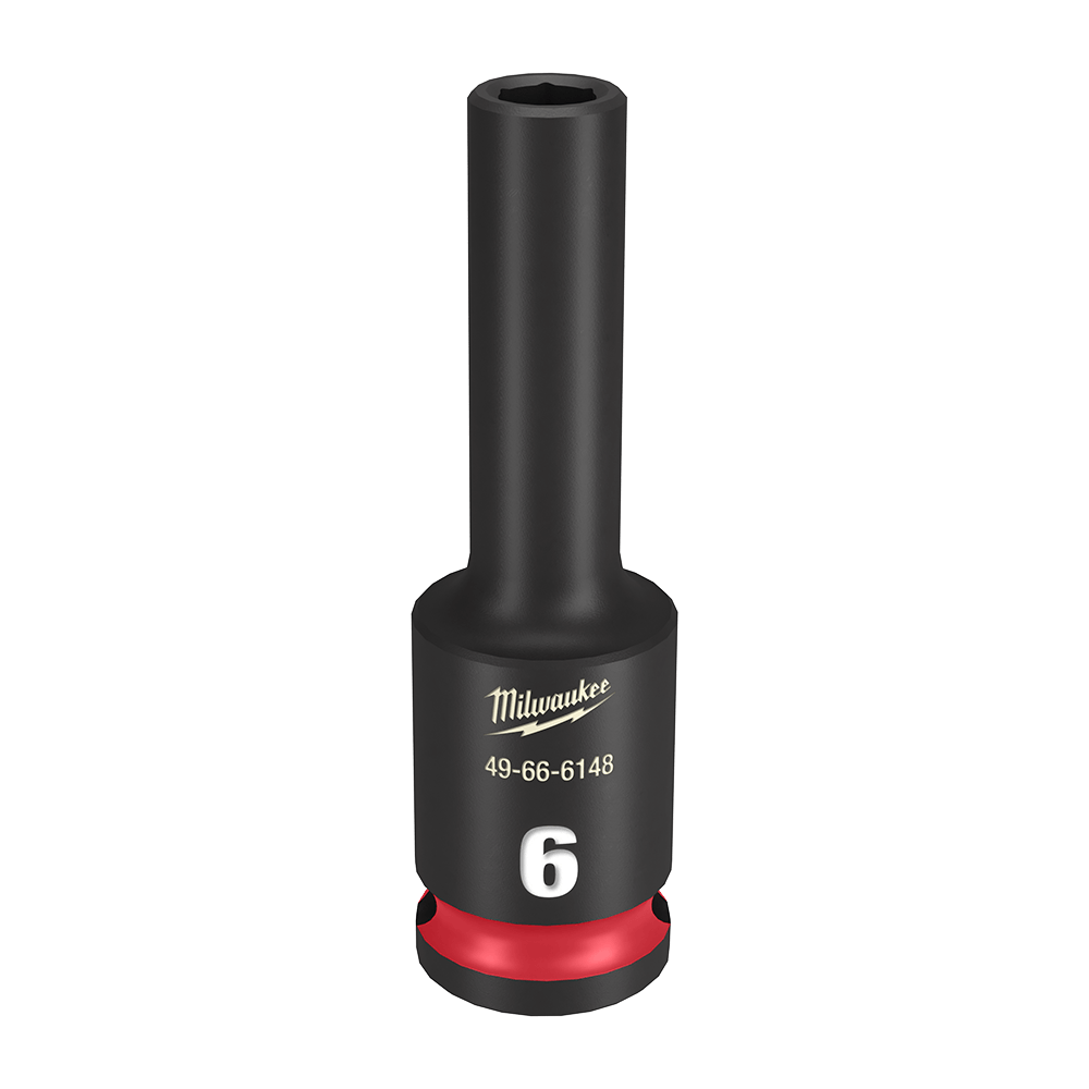 Milwaukee SHOCKWAVE™ 3/8" Drive 6mm Deep 6 Point Impact Socket - 49666148 - Available at Power Tool Specialists, Carlton, Victoria, Australia.