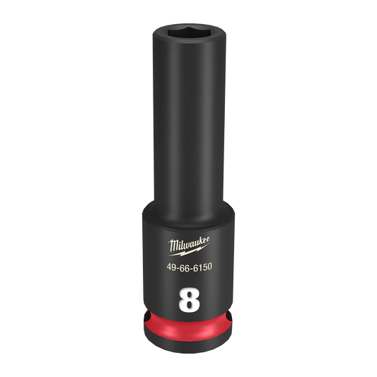 Milwaukee SHOCKWAVE™ 3/8" Drive 8mm Deep 6 Point Impact Socket - 49666150 - Available at Power Tool Specialists, Carlton, Victoria, Australia.
