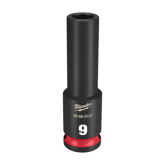 Milwaukee SHOCKWAVE™ 3/8" Drive 9mm Deep 6 Point Impact Socket - 49666151 - Available at Power Tool Specialists, Carlton, Victoria, Australia.