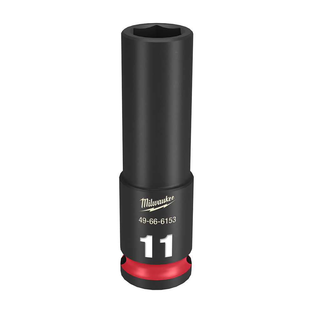 Milwaukee SHOCKWAVE™ 3/8" Drive 11mm Deep 6 Point Impact Socket - 49666153 - Available at Power Tool Specialists, Carlton, Victoria, Australia.