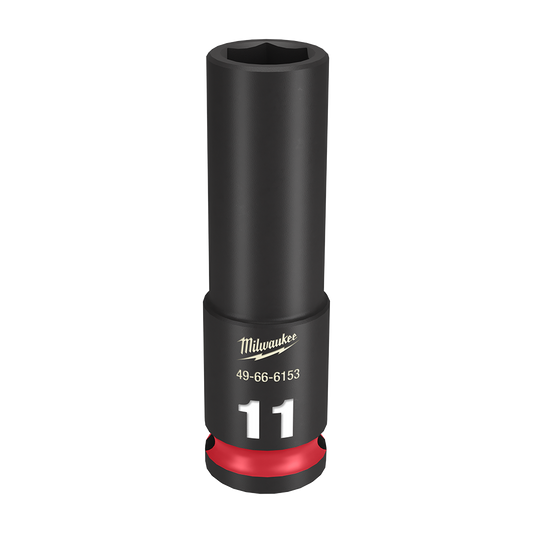 Milwaukee SHOCKWAVE™ 3/8" Drive 11mm Deep 6 Point Impact Socket - 49666153 - Available at Power Tool Specialists, Carlton, Victoria, Australia.