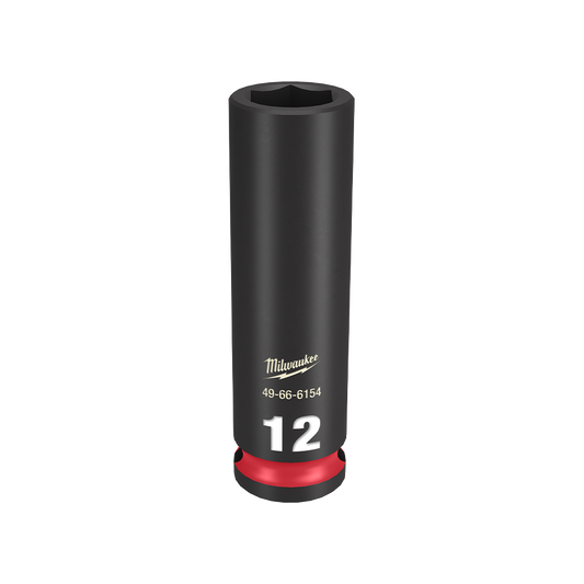 Milwaukee SHOCKWAVE™ 3/8" Drive 12mm Deep 6 Point Impact Socket - 49666154 - Available at Power Tool Specialists, Carlton, Victoria, Australia.