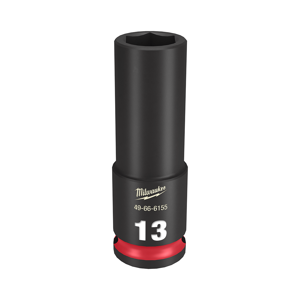 Milwaukee SHOCKWAVE™ 3/8" Drive 13mm Deep 6 Point Impact Socket - 49666155 - Available at Power Tool Specialists, Carlton, Victoria, Australia.