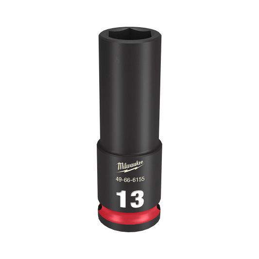 Milwaukee SHOCKWAVE™ 3/8" Drive 13mm Deep 6 Point Impact Socket - 49666155 - Available at Power Tool Specialists, Carlton, Victoria, Australia.