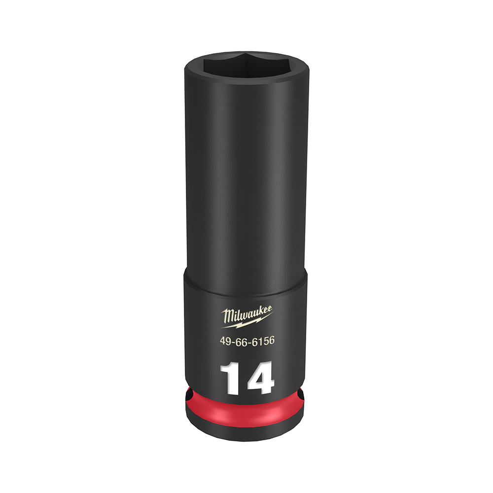 Milwaukee SHOCKWAVE™ 3/8" Drive 14mm Deep 6 Point Impact Socket - 49666156 - Available at Power Tool Specialists, Carlton, Victoria, Australia.
