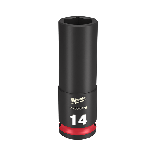 Milwaukee SHOCKWAVE™ 3/8" Drive 14mm Deep 6 Point Impact Socket - 49666156 - Available at Power Tool Specialists, Carlton, Victoria, Australia.