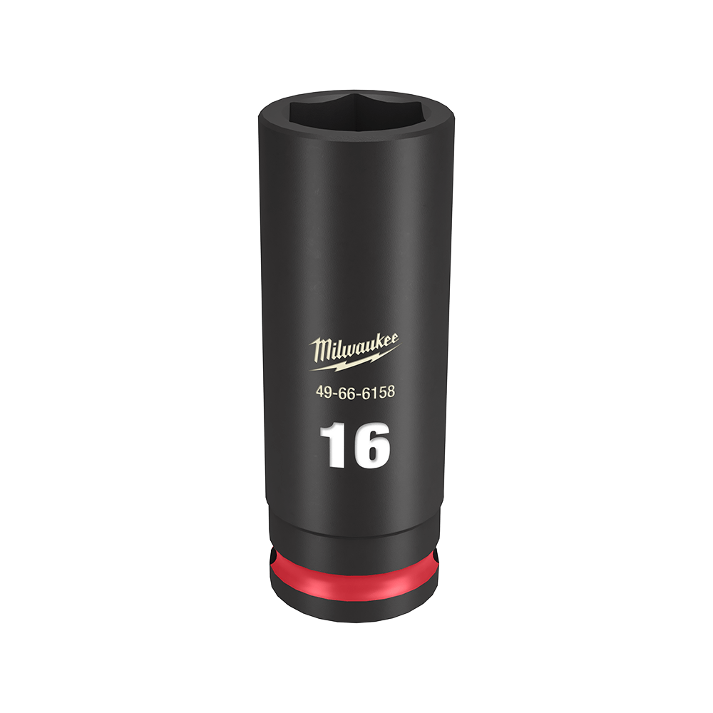 Milwaukee SHOCKWAVE™ 3/8" Drive 16mm Deep 6 Point Impact Socket - 49666158 - Available at Power Tool Specialists, Carlton, Victoria, Australia.