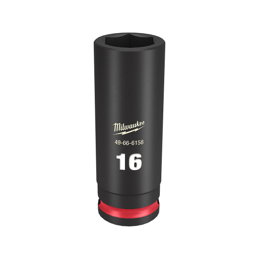 Milwaukee SHOCKWAVE™ 3/8" Drive 16mm Deep 6 Point Impact Socket - 49666158 - Available at Power Tool Specialists, Carlton, Victoria, Australia.