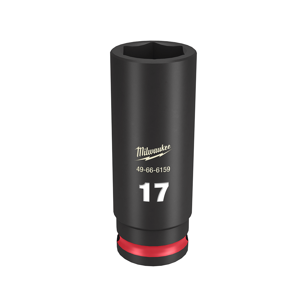 Milwaukee SHOCKWAVE™ 3/8" Drive 17mm Deep 6 Point Impact Socket - 49666159 - Available at Power Tool Specialists, Carlton, Victoria, Australia.