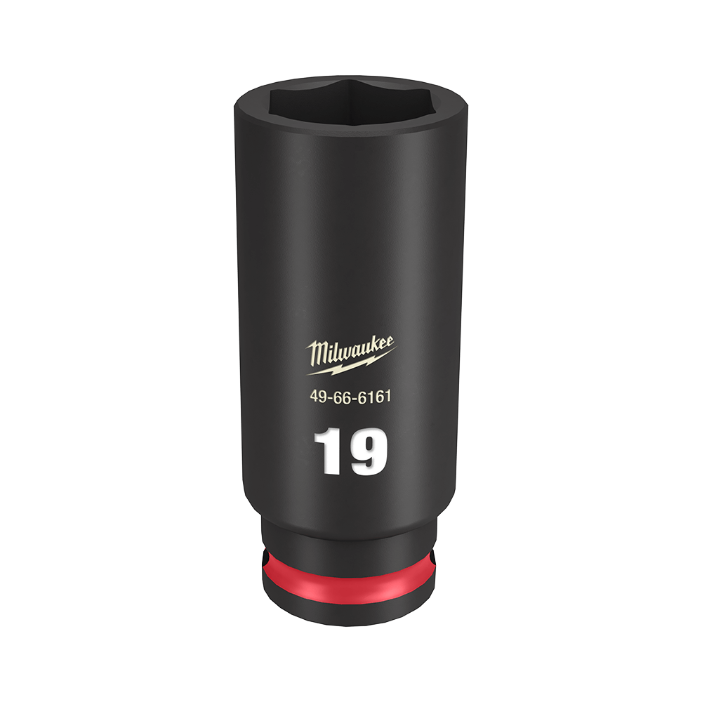 Milwaukee SHOCKWAVE™ 3/8" Drive 19mm Deep 6 Point Impact Socket - 49666161 - Available at Power Tool Specialists, Carlton, Victoria, Australia.