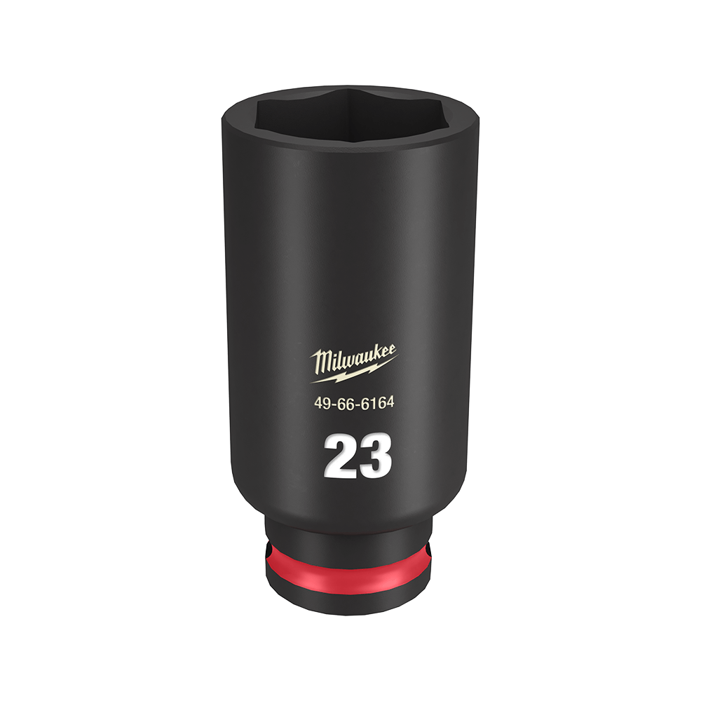 Milwaukee SHOCKWAVE™ 3/8" Drive 23mm Deep 6 Point Impact Socket - 49666164 - Available at Power Tool Specialists, Carlton, Victoria, Australia.