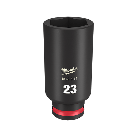 Milwaukee SHOCKWAVE™ 3/8" Drive 23mm Deep 6 Point Impact Socket - 49666164 - Available at Power Tool Specialists, Carlton, Victoria, Australia.