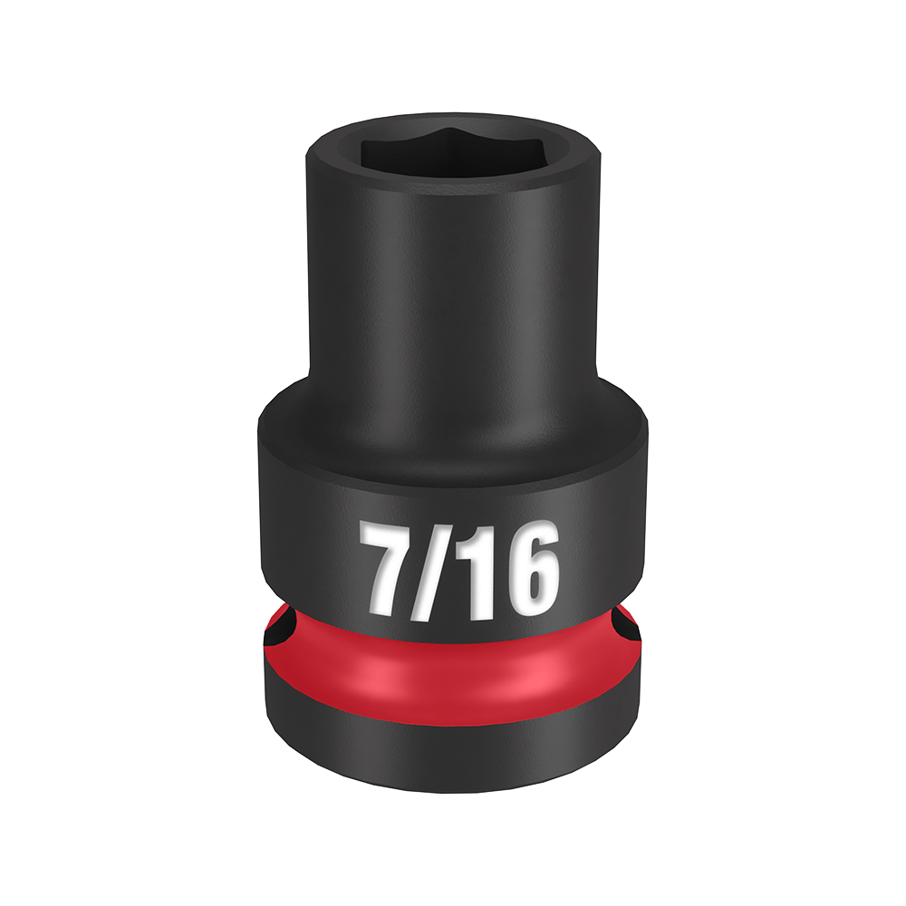 Milwaukee SHOCKWAVE™ 1/2" Drive 7/16" Standard 6 Point Impact Socket - 49666201 - Available at Power Tool Specialists, Carlton, Victoria, Australia.