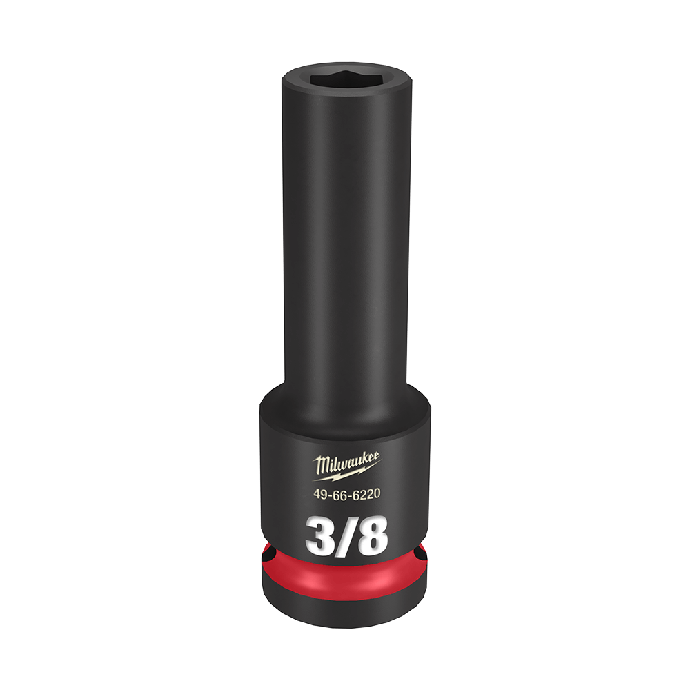 Milwaukee SHOCKWAVE™ 1/2" Drive 3/8" Deep 6 Point Impact Socket - 49666220 - Available at Power Tool Specialists, Carlton, Victoria, Australia.