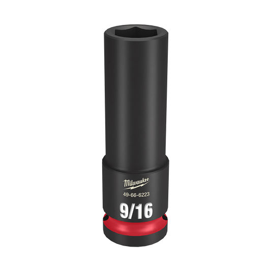 Milwaukee SHOCKWAVE™ 1/2" Drive 9/16" Deep 6 Point Impact Socket - 49666223 - Available at Power Tool Specialists, Carlton, Victoria, Australia.