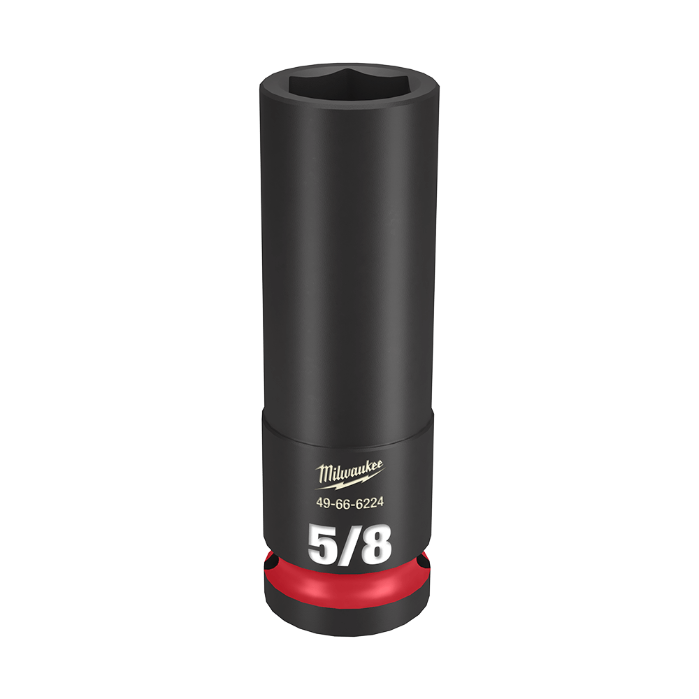 Milwaukee SHOCKWAVE™ 1/2" Drive 5/8" Deep 6 Point Impact Socket - 49666224 - Available at Power Tool Specialists, Carlton, Victoria, Australia.