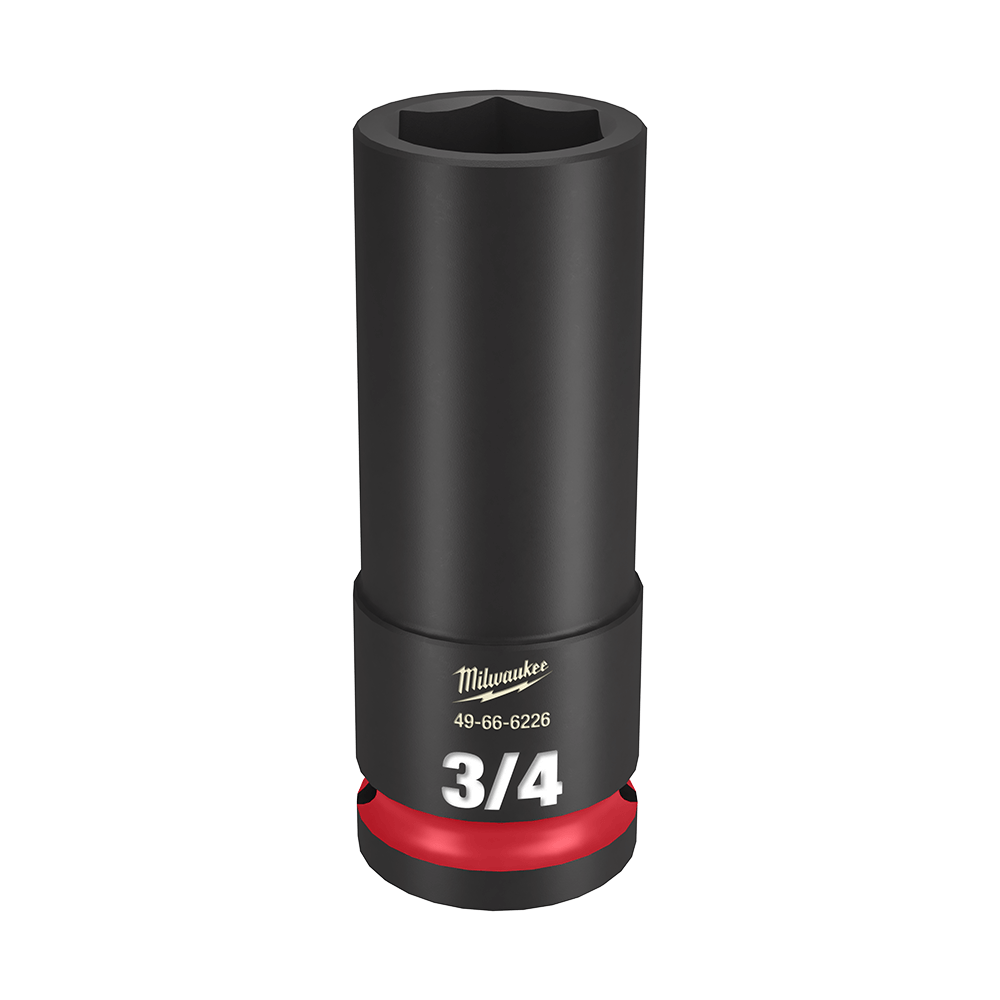 Milwaukee SHOCKWAVE™ 1/2" Drive 3/4" Deep 6 Point Impact Socket - 49666226 - Available at Power Tool Specialists, Carlton, Victoria, Australia.