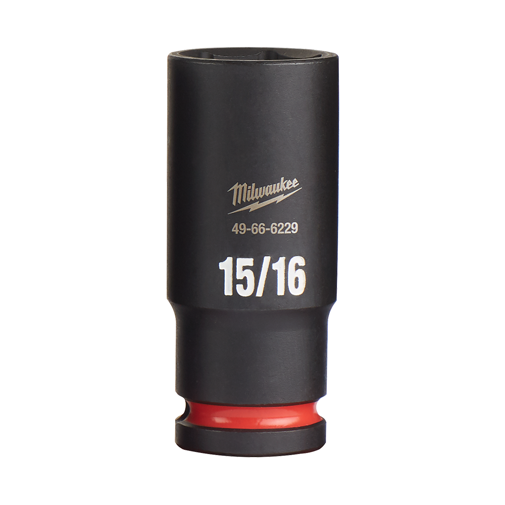 Milwaukee SHOCKWAVE™ 1/2" Drive 15/16" Deep 6 Point Impact Socket - 49666229 - Available at Power Tool Specialists, Carlton, Victoria, Australia.