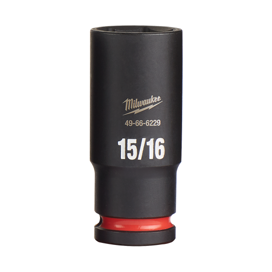 Milwaukee SHOCKWAVE™ 1/2" Drive 15/16" Deep 6 Point Impact Socket - 49666229 - Available at Power Tool Specialists, Carlton, Victoria, Australia.