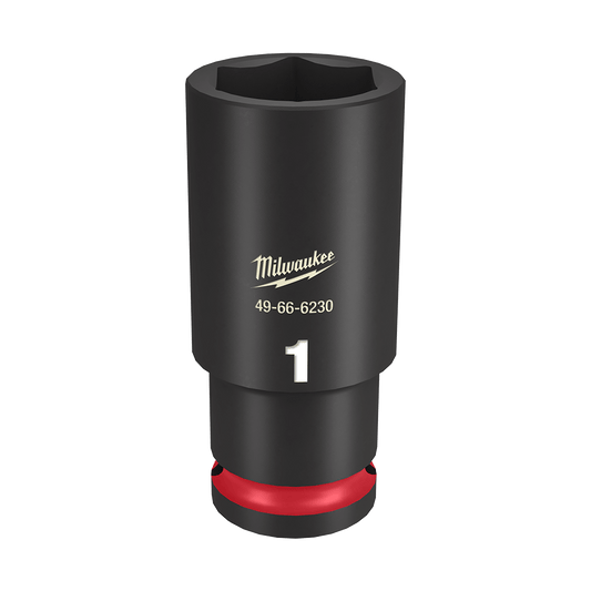 Milwaukee SHOCKWAVE™ 1/2" Drive 1" Deep 6 Point Impact Socket - 49666230 - Available at Power Tool Specialists, Carlton, Victoria, Australia.