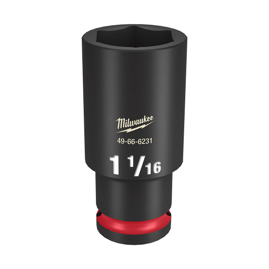 Milwaukee SHOCKWAVE™ 1/2" Drive 1-1/16" Deep 6 Point Impact Socket - 49666231 - Available at Power Tool Specialists, Carlton, Victoria, Australia.