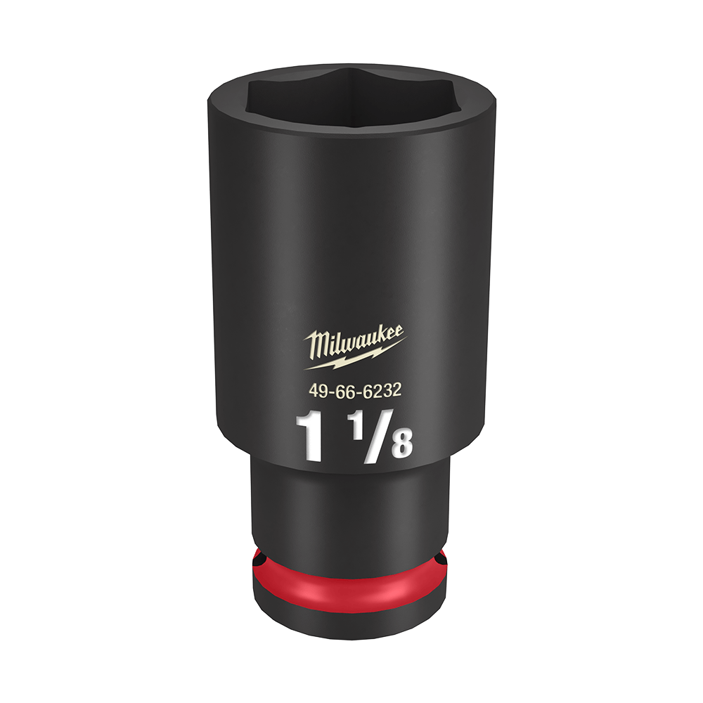 Milwaukee SHOCKWAVE™ 1/2" Drive 1-1/8"  Deep 6 Point Impact Socket - 49666232 - Available at Power Tool Specialists, Carlton, Victoria, Australia.