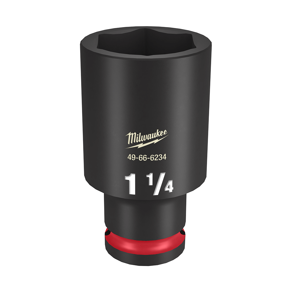 Milwaukee SHOCKWAVE™ 1/2" Drive 1-1/4" Deep 6 Point Impact Socket - 49666234 - Available at Power Tool Specialists, Carlton, Victoria, Australia.