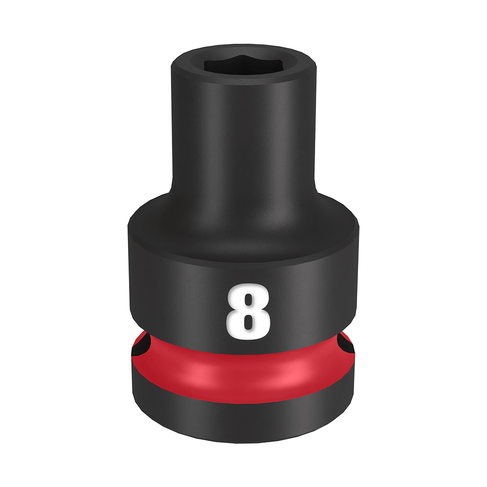 Milwaukee SHOCKWAVE™ 1/2" Drive 8mm Standard 6 Point Impact Socket - 49666240 - Available at Power Tool Specialists, Carlton, Victoria, Australia.