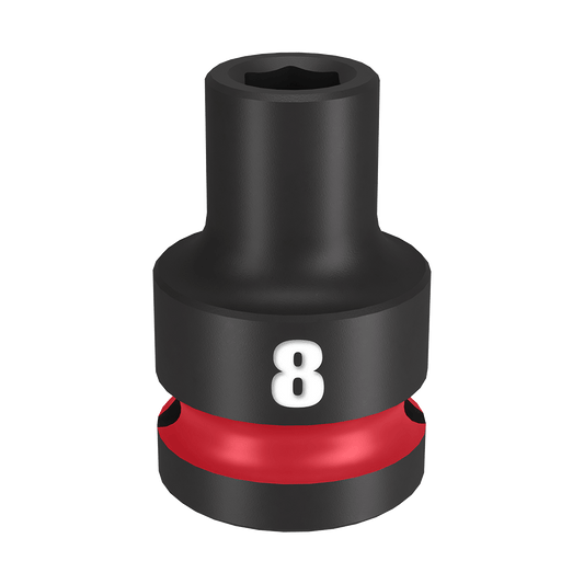 Milwaukee SHOCKWAVE™ 1/2" Drive 8mm Standard 6 Point Impact Socket - 49666240 - Available at Power Tool Specialists, Carlton, Victoria, Australia.