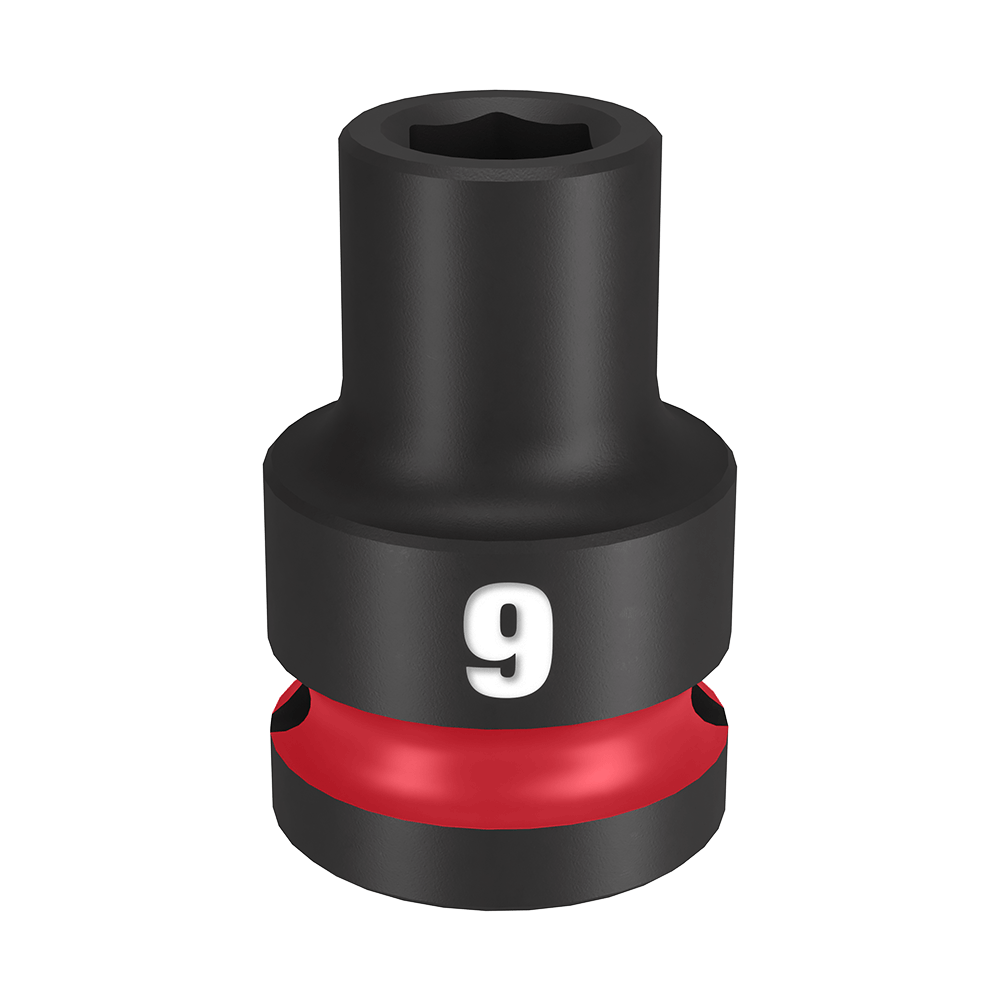 Milwaukee SHOCKWAVE™ 1/2" Drive 9mm Standard 6 Point Impact Socket - 49666241 - Available at Power Tool Specialists, Carlton, Victoria, Australia.