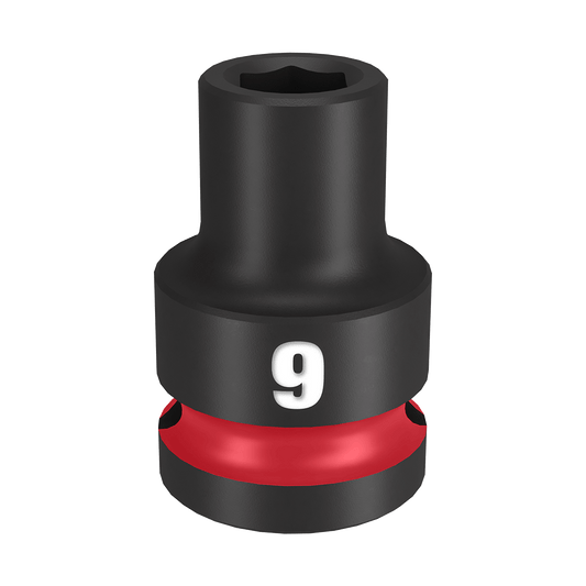 Milwaukee SHOCKWAVE™ 1/2" Drive 9mm Standard 6 Point Impact Socket - 49666241 - Available at Power Tool Specialists, Carlton, Victoria, Australia.