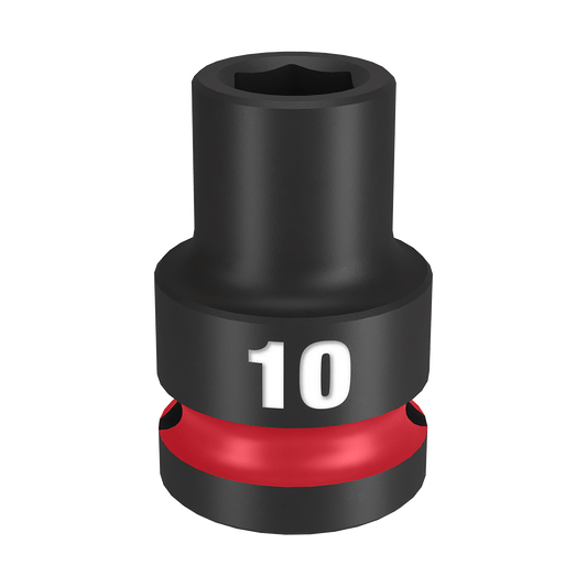 Milwaukee SHOCKWAVE™ 1/2" Drive 10mm Standard 6 Point Impact Socket - 49666242 - Available at Power Tool Specialists, Carlton, Victoria, Australia.