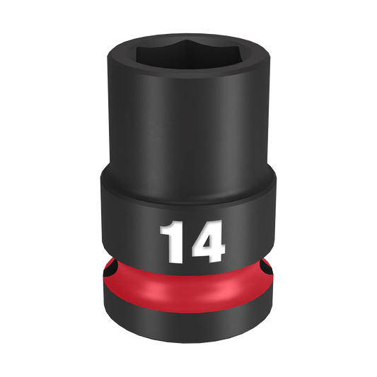 Milwaukee SHOCKWAVE™ 1/2" Drive 14mm Standard 6 Point Impact Socket - 49666246 - Available at Power Tool Specialists, Carlton, Victoria, Australia.