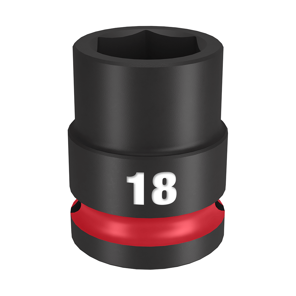 Milwaukee SHOCKWAVE™ 1/2" Drive 18mm Standard 6 Point Impact Socket - 49666250 - Available at Power Tool Specialists, Carlton, Victoria, Australia.
